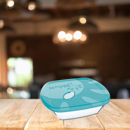 Imagem de Assadeira De Vidro Com Tampa Quadrada 730Ml Peq Alta Temp 03