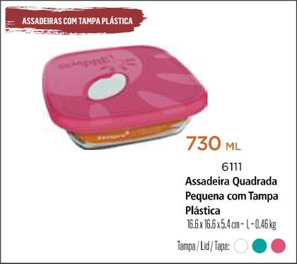 Imagem de Assadeira de Vidro Com Tampa Quadrada 730ml Peq Alta Temp 03