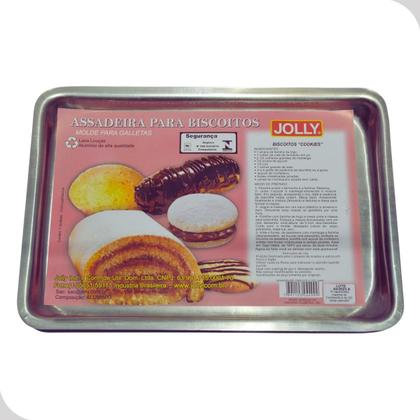 Imagem de Assadeira Forma Rasa Média Aluminio Retangular 41x30x2 Jolly