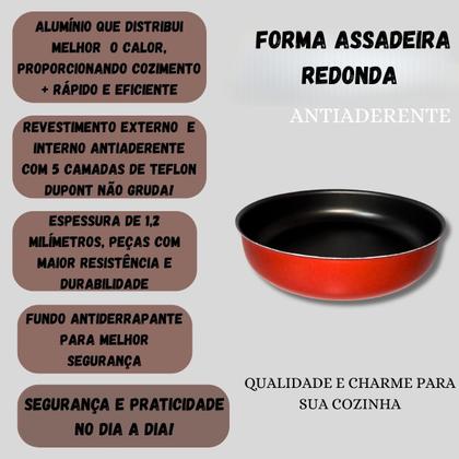 Imagem de Assadeira Forma Redonda Antiaderente 24cm Bolo Tortas Gal