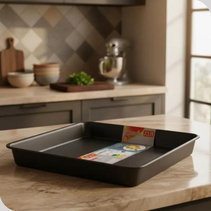 Imagem de Assadeira Forma Retangular Pequena Teflon Preta Rasa Jolly