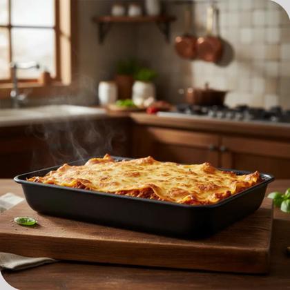 Imagem de Assadeira Forma Retangular Pequena Teflon Preta Rasa Jolly