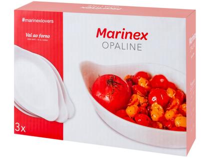 Imagem de Assadeira Oval Vidro Marinex Opaline 3 Peças.