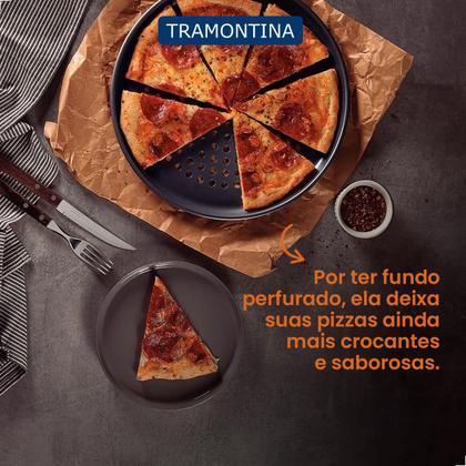 Imagem de Assadeira Pizza Perfurada Tramontina 30cm Revestimento Antiaderente Starflon Max 20076030