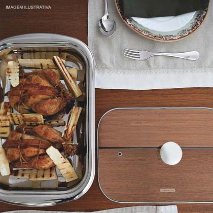 Imagem de Assadeira Retangular Cosmos Tramontina em Aço Inox 34 cm