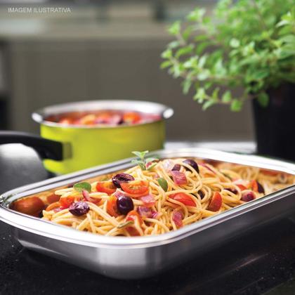 Imagem de Assadeira Retangular Cosmos Tramontina em Aço Inox 34 cm