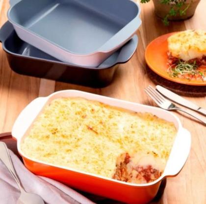 Imagem de Assadeira Retangular Studio Hercules 30x22cm Laranja