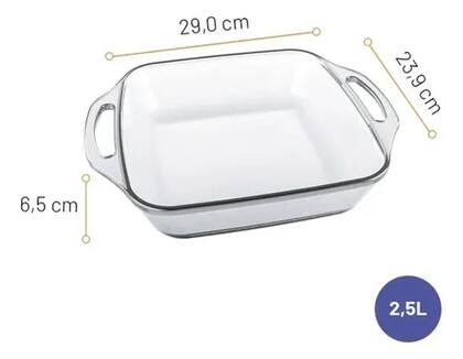 Imagem de Assadeira Seletta Quadrada 2,5 Litros Com Alça 4071 Cor Transparente