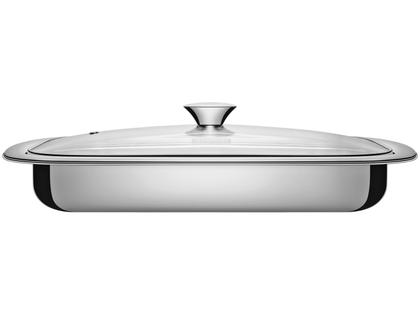 Imagem de Assadeira Tramontina Cosmos Retangular em Aço Inox com Tampa de Vidro 43 cm 4 L