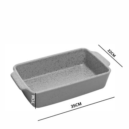 Imagem de Assadeira,Travessa Refratária 1un com Alça Mist Cinza Matte 35x22xx7cm Wolff