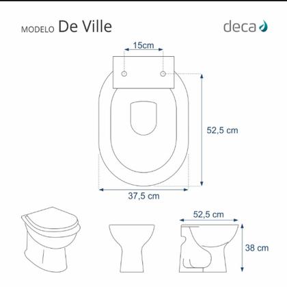 Imagem de Assento Almofadado Branco Para Louça Deca De Ville