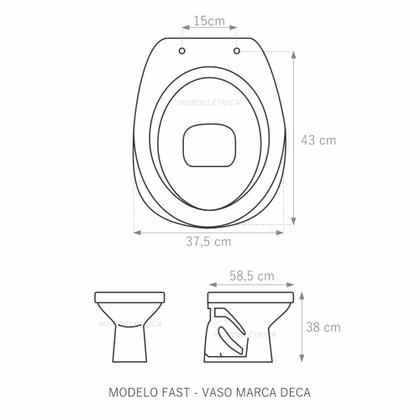 Imagem de Assento Almofadado Fast Branco Tampa para Vaso Deca