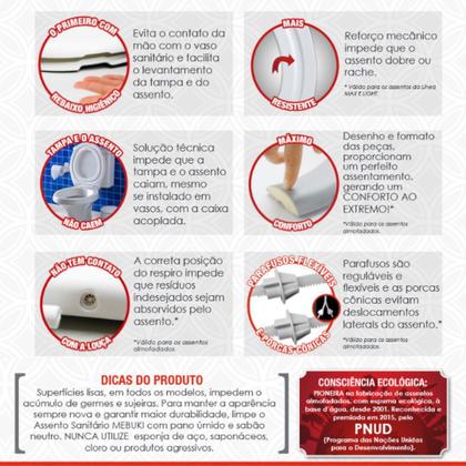 Imagem de Assento Almofadado Icasa Sabatini Retangular Branco Mebuki