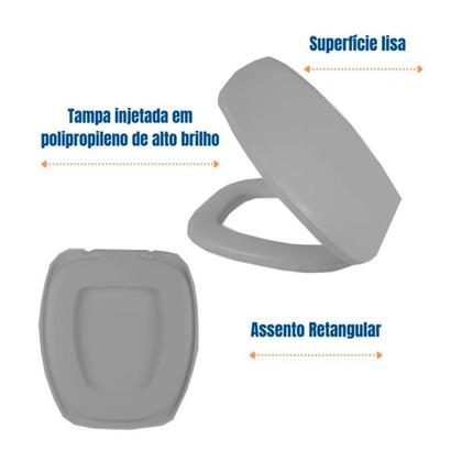 Imagem de Assento almofadado incepa thema onix iris cinza claro