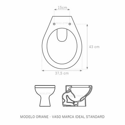 Imagem de Assento Almofadado Oriane Branco Tampa para Vaso Ideal