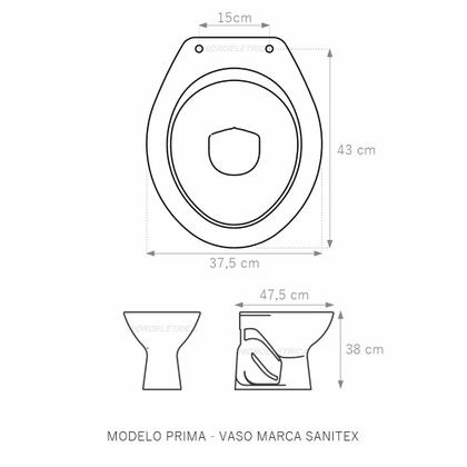 Imagem de Assento Almofadado Prima Branco Tampa para Vaso Sanitex
