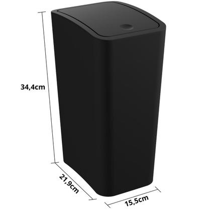 Imagem de Assento Almofadado Slim Preto + Lixeira Preta 8L Click