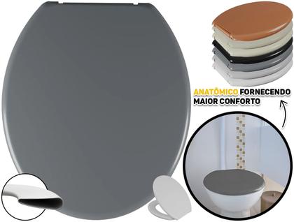 Imagem de Assento Básico Com Tampa Para Privada Vaso Sanitário Oval Universal Soft Astra 
