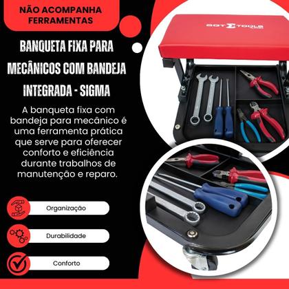 Imagem de Assento Com Rodizio E Suporte De Ferramentas - Sigma Tools