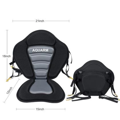 Imagem de Assento de caiaque AQUARM Deluxe, canoa acolchoada com encosto e bolsa