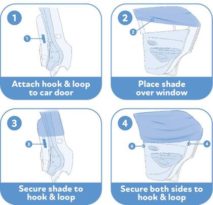 Imagem de Assento de carro Sunshade Nuby, pacote com 2, proteção UV, preto