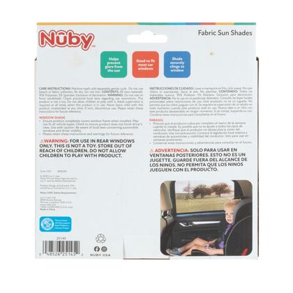 Imagem de Assento de carro Sunshade Nuby, pacote com 2, proteção UV, preto