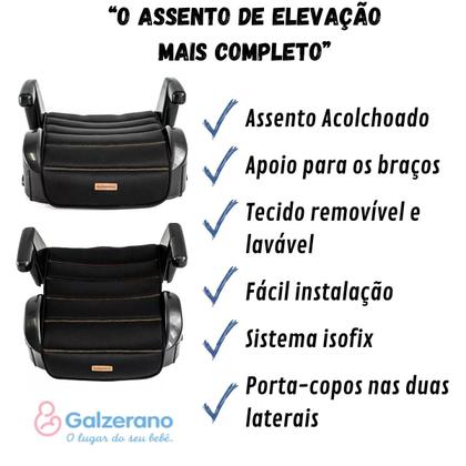 Imagem de Assento de elevação infantil para carro Galzerano com Isofix