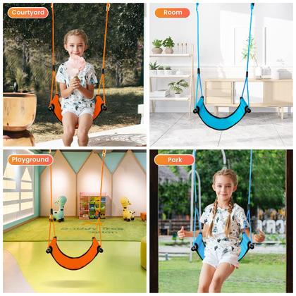 Imagem de Assento giratório ROPECUBE para crianças ao ar livre com cordas ajustáveis, azul