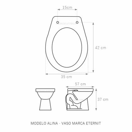 Imagem de Assento Laqueado Alina Branco Tampa para Vaso Eternit em Mdf 