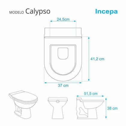 Imagem de Assento Laqueado Calypso Cinza Claro 42X4X52Cm