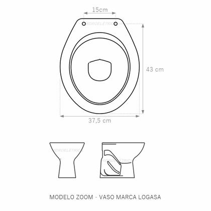 Imagem de Assento Laqueado Zoom Branco Tampa para Vaso Logasa em Mdf