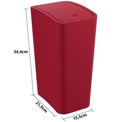 Imagem de Assento Oval Almofadado Vermelho + Lixeira Vermelha 8L Click