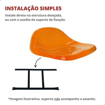 Imagem de Assento Para Estádio Banco Cadeira Concha PP-7 Proteção UV Laranja