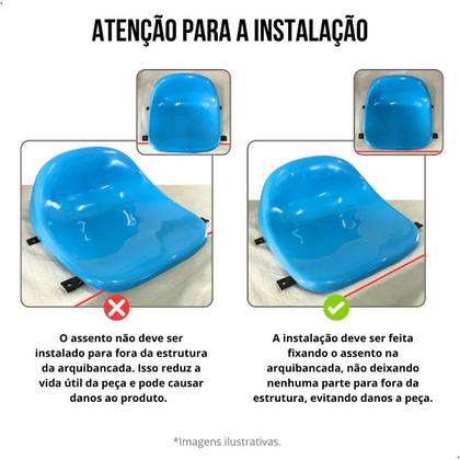 Imagem de Assento Para Estádio Banco Cadeira Concha PP-7 Proteção UV Laranja