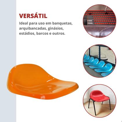 Imagem de Assento Para Estádio Banco Cadeira Concha PP-7 Proteção UV Laranja