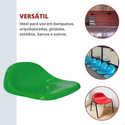 Imagem de Assento Para Estádio Banco Cadeira Concha PP-7 Proteção UV Verde