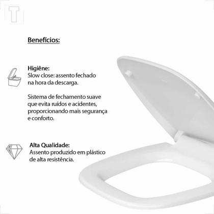 Imagem de Assento Plástico Slow Close Flex AP385 Branco - Deca