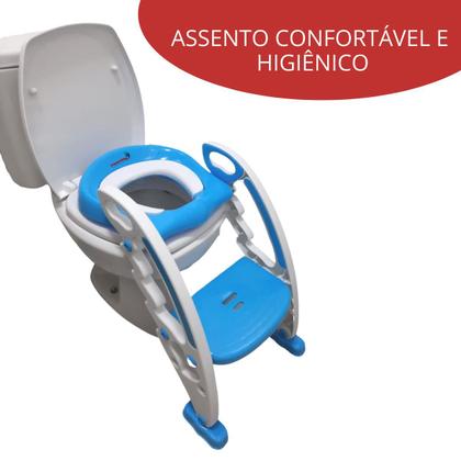 Imagem de Assento redutor com escada dobrável penico azul forte