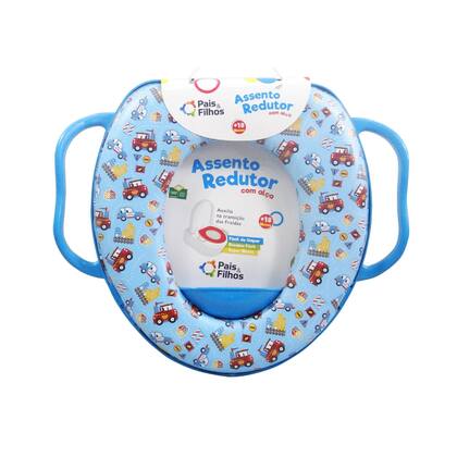 Imagem de Assento Redutor Infantil Acolchoado Com Alça Menino Azul - Pais e Filhos