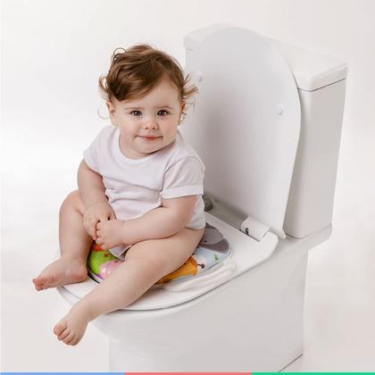 Imagem de Assento Redutor Infantil Com Alça Para Vaso Sanitário +12 Meses Safari Buba
