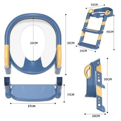 Imagem de Assento Redutor Infantil De Vaso Sanitário Troninho Com Escada Dobrável Para Crianças Bebê Meninos E Meninas