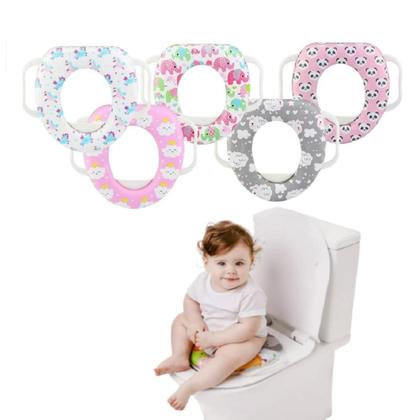 Imagem de Assento Redutor Infantil para Vaso com Alças e Almofada