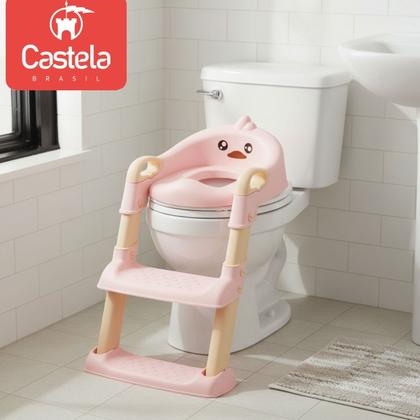 Imagem de Assento Redutor para Crianças Pintinho Rosa Com Escada - Castela