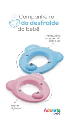 Imagem de Assento Redutor Sanitário Infantil Inteligente Ursinho Divertido Anatômico Rosa