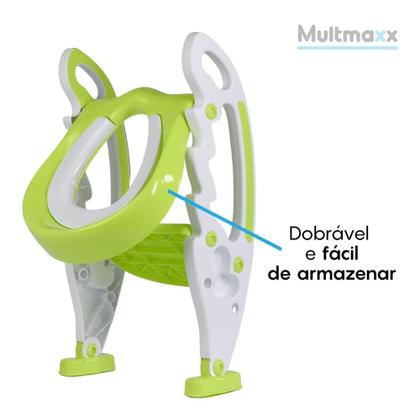 Imagem de Assento Redutor Troninho Infantil com Escada para Vaso Sanitário Multmaxx