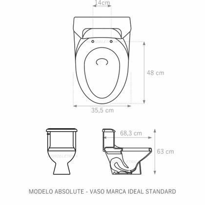 Imagem de Assento Sanitário Absolute Bege Pergamon Tampa para Vaso Ideal de Madeira Laqueada