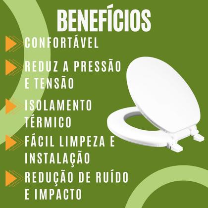 Imagem de Assento Sanitário Almofadado C/ Tampa de Vaso Universal Branco