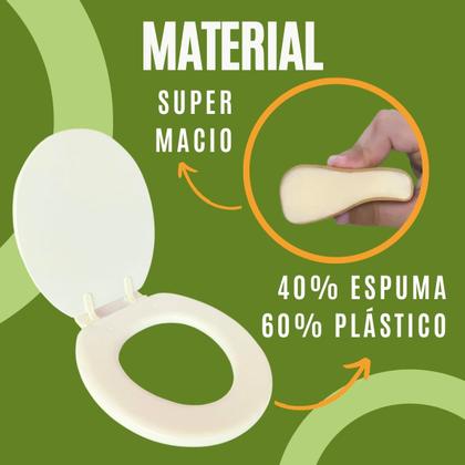 Imagem de Assento Sanitário Almofadado C/ Tampa de Vaso Universal Branco