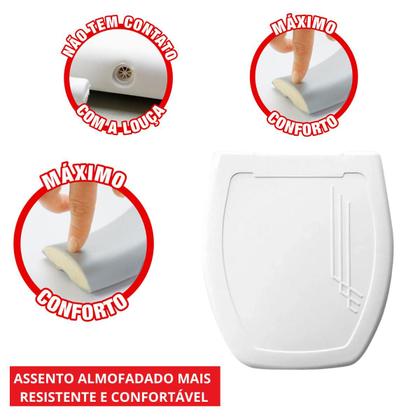 Imagem de Assento Sanitário Almofadado Retangular Arezzo Para Vaso Japi 1.6gpf 6.0lpf