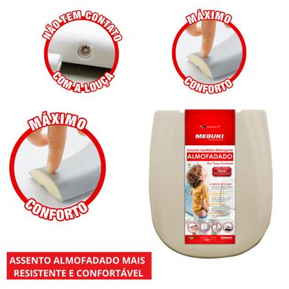 Imagem de Assento Sanitário Almofadado Retangular Fast Para Vaso Deca 1.6gpf 6.0lpf